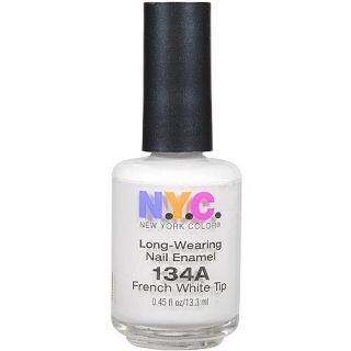NYC New York Color Long Wearing Nail Enamel, 134A French White Tip, 0.45 fl oz