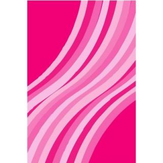 LA Rug Fun Time Wacky Pink Wave Multi Colored 39 in. x 58 in. Area Rug FT 115 3958