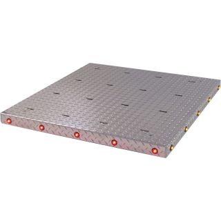 American Truckboxes Super Heavy-Duty Aluminum Diamond Plate Deck Plate with Integrated LED Lights — 30in.L x 34in.W  Deck Covers