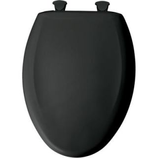 BEMIS Slow Close STA TITE Elongated Closed Front Toilet Seat in Black 1200SLOWT 047