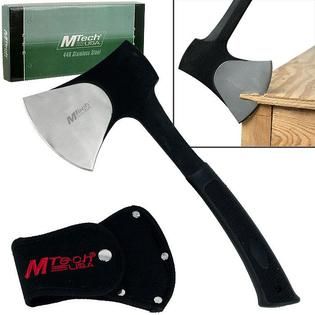 Mtech USA Traditional Stainless Steel Camping Axe   Black   Fitness