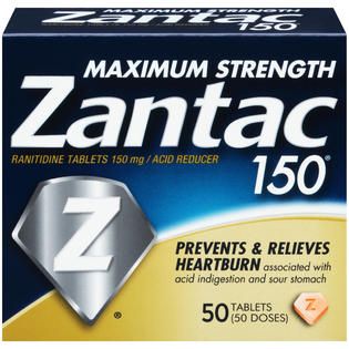 Zantac Maximum Strength 150mg Tablets Acid Reducer 50 CT BOX