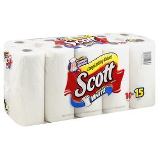 Scott  Towels, Mega Roll, One Ply, White, 10 rolls