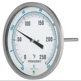 ASHCROFT 50EI60E Dial Thermometer, Every Angle, 6 in Stem