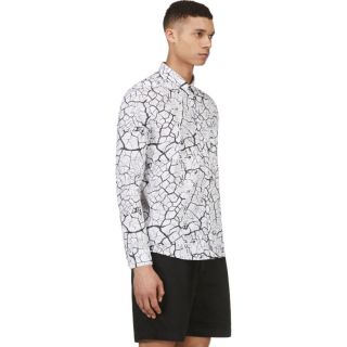 Surface to Air White Crackled Print Shirt