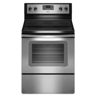 Whirlpool Smooth Surface Freestanding 5 Element 5.3 cu ft Self Cleaning Convection Electric Range (Stainless Steel) (Common 30 in; Actual 29.87 in)