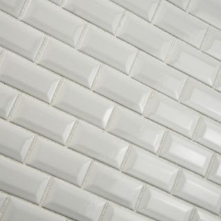 Retro Subway .875 X 1.875 Beveled Porcelain Mosaic Floor and Wall Tile