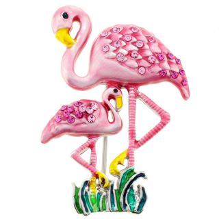 Pink Flamingos Crystal Pin Brooch Discounts