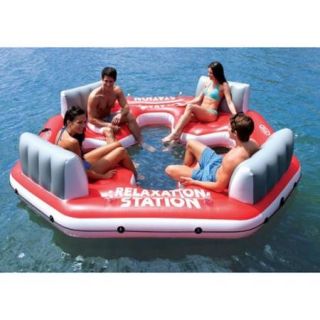 Intex Pacific Paradise Relaxation Station Water Lounge 4 Person River Tube Raft