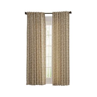 allen + roth Tafford 84 in Straw Polyester Back Tab Single Curtain Panel