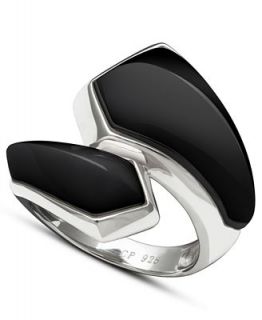 Sterling Silver Ring, Black Onyx Stacked Ring (10 ct. t.w.)   Rings