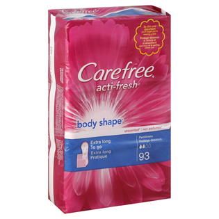 Carefree Acti Fresh Pantiliners, Body Shape, Extra Long, Unscented, 93