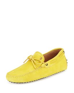 Tods Suede Tie Driver, Yellow