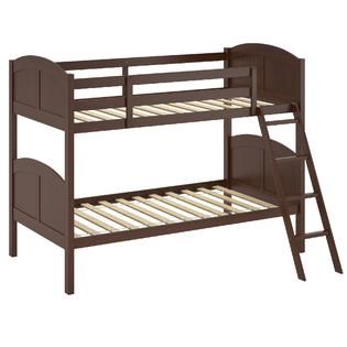 CorLiving concordia espresso brown stained solid wood twin/single bunk
