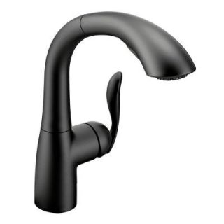MOEN Arbor Single Handle Pull Out Sprayer Kitchen Faucet in Matte Black 7294BL