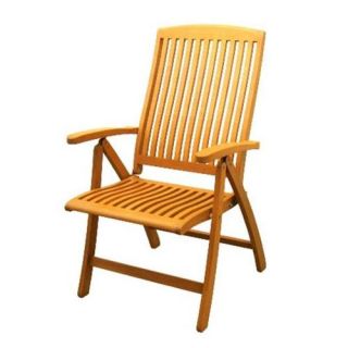 International Caravan TT PC 041 and 2CH Royal Tahiti Outdoor Set of Two 5 Position Folding Arm Chair