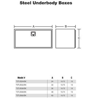 Tradesman  TSTUB48BK 48 Inch 12 Gauge Steel Underbody Truck Tool Box