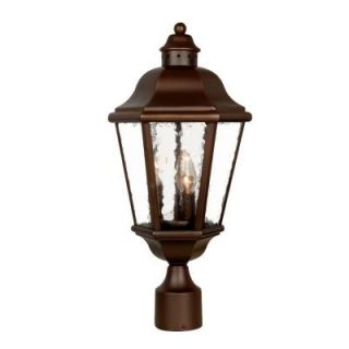 Acclaim Lighting Beaufort Collection Post Mount 3 Light Outdoor Architectural Bronze Light Fixture DISCONTINUED 9567ABZ