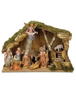 Roman Fontanini Italian Stable 11 Piece Set Nativity Scene   Holiday