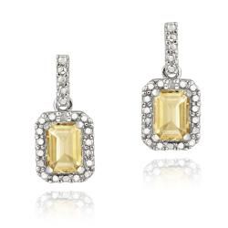 Glitzy Rocks Sterling Silver Citrine and Diamond Accent Earrings