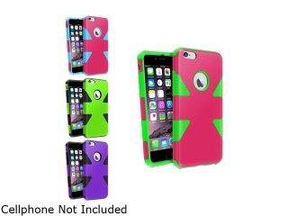 Insten Hot Pink / Neon Green , Hot Pink / Sky Blue , Neon Green / Black , Purple / Black 4 packs of Silicone PC Slim Hybrid Case Covers for Apple iPhone 6 Plus 5.5" 1985327