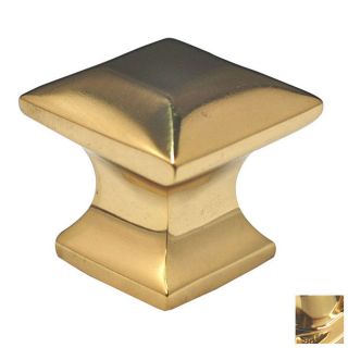 Cal Crystal Polished Brass Vintage Square Cabinet Knob