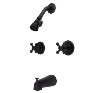 Kingston Brass Magellan Oil Rubbed Bronze 2 Handle Bathtub and Shower Faucet with Multi Function Showerhead