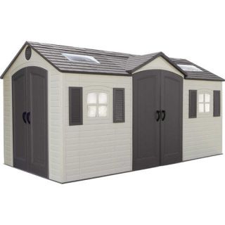 Lifetime Dual Entry 8 Ft. W x 15 Ft. D Steel and Plastic Garden Shed