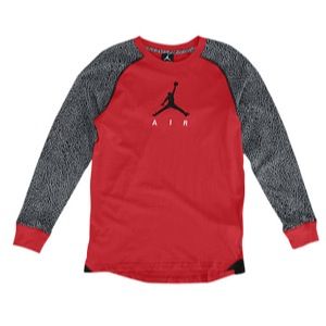Jordan Air Ele Long Sleeve Raglan T Shirt   Boys Grade School   Basketball   Clothing   Tropical Teal/Fusion Pink/Black