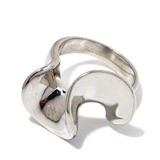Stately Steel Bold Twisted Ribbon Stainless Steel Ring   7536986