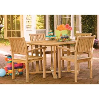 Oxford Garden 5 piece Set 48 inch Round Dining Table with Warwick