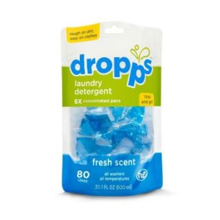 80 Count Dropps Fresh Scent Laundry Detergent Pack (Case of 6) 80221