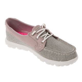 Skechers USA On The GO Scope Taupe Sparkle Tweed Moc Toe Boat Shoe