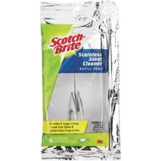 Scotch Brite Stainless Steel Cleaner Refill Pads, 6 Pre Moistened Pads