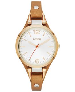Fossil Womens Georgia Brown Leather Strap Watch 26mm ES3565   Watches