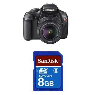 Canon EOS Rebel T3 18 55mm 12.2 Digital SLR Camera & Memory Card
