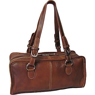 AmeriLeather Classy Belt Stitched Leather Satchel