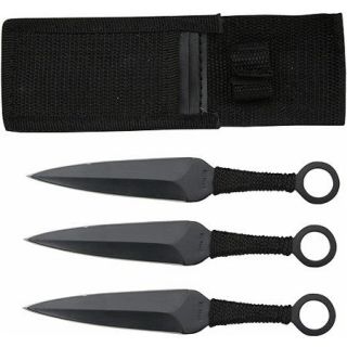 Whetstone Black San Trio Ninja Throwing Knife Set, Black
