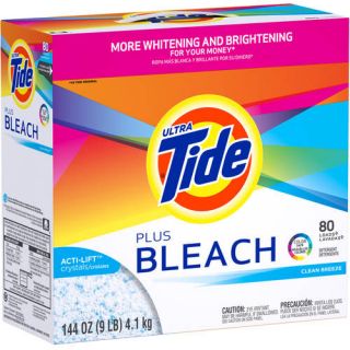 Tide Ultra Vivid White Plus Bright Clean Breeze Scent Powder Laundry Detergent, 80 Loads, 144 oz