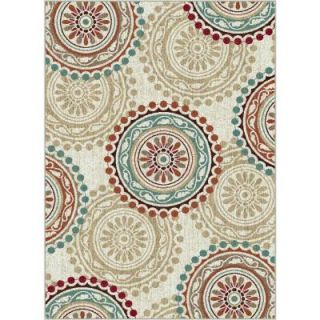 Tayse Rugs Deco Ivory 5 ft. 3 in. x 7 ft. 3 in. Transitional Area Rug DCO1011 5x8