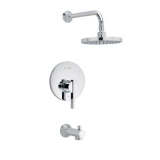 American Standard Berwick 1 Handle Tub and Shower Faucet Trim Kit with Rain Showerhead in Polished Chrome (Valve Sold Separately) T430.502.002