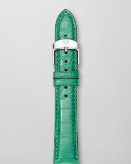 MICHELE 16mm Crocodile Embossed Watch Strap, Jade