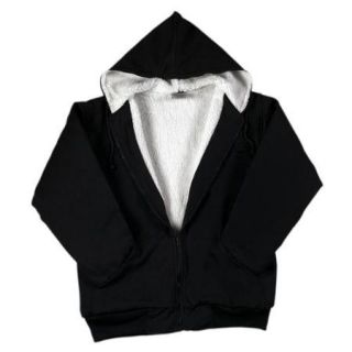 Sherpa Lined Hoodie, Heavy Weight Zippered Sweatshirt   Black 3XL