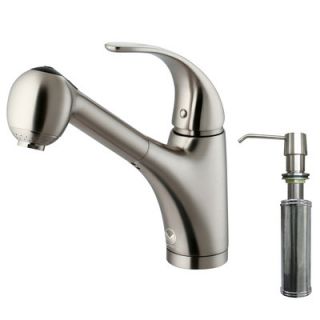 Vigo One Handle Single Hole Spray Kitchen Faucet with Soap Dispenser