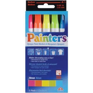 Elmers Painters Opaque Paint Markers Medium Point 5/Pkg Neon Colors