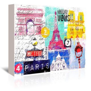 Paris Collage Graphic Art on Gallery Wrapped Canvas by Americanflat
