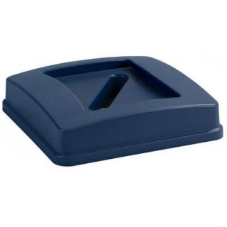 Carlisle Centurian 35 Gal. and 50 Gal. Blue Trash Can Paper Recycling Lid (4 Pack) 343937REC14