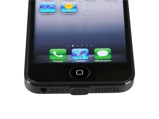 Insten Black Bicycle Phone Holder + Black Docking Port Plug Cap Compatible with Apple iPhone 5