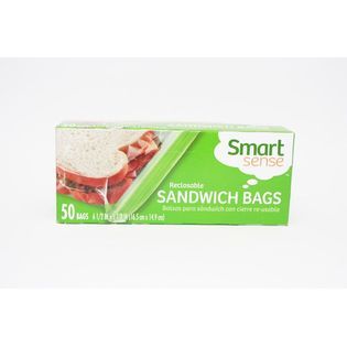 Smart Sense  Reclosable Sandwich Bags, 50ct