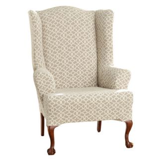 Sure Fit Stretch Leather Wing Chair Slipcover